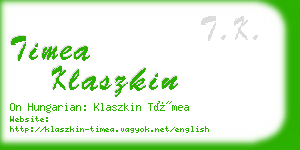 timea klaszkin business card